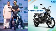 Freedom 125 CNG Bike: Bajaj Auto Launches World&rsquo;s First CNG-Powered Motorcycle in India With 125cc Engine; Check Price, Mileage, Colour Options and More
