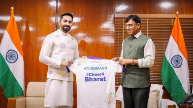 Paris Olympics 2024: Ayushmann Khurrana Meets Union Minister Mansukh Mandaviya, Shares Photo and Requests Citizens To Cheer for Bharat!