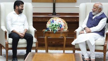 Telangana CM Revanth Reddy Calls on PM Narendra Modi; Discusses State Issues (See Pics)