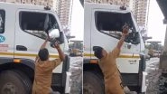BEST Bus Driver Breaks Truck's Mirror With Stone After Road Rage Incident at Ghodbunder Road in Thane, ChaloApp Responds to Viral Video