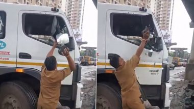 BEST Bus Driver Breaks Truck's Mirror With Stone After Road Rage Incident at Ghodbunder Road in Thane, ChaloApp Responds to Viral Video