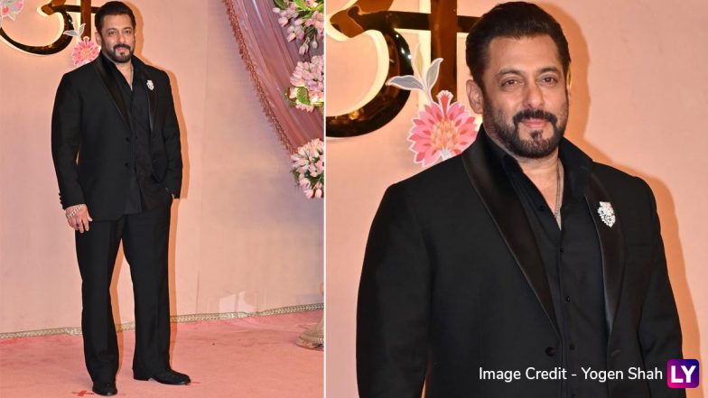 Salman Khan’s Elegant Black Suit Steals the Spotlight at Anant Ambani and Radhika Merchant’s Sangeet Ceremony (See Pics)