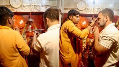 Rahul Gandhi Visits Raebareli, Day After Manipur Visit; Offers Prayers at Hanuman Temple (See Pics and Video)