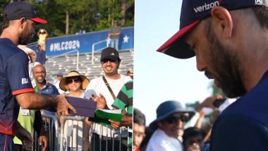 Glenn Maxwell Makes a Young Fan’s Day by Giving Him His Player of the Match Award During LA Knight Riders vs Washington Freedom MLC 2024 match