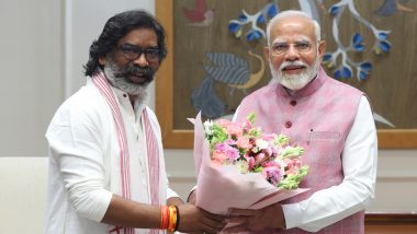 Jharkhand Chief Minister Hemant Soren Meets Prime Minister Narendra Modi in Delhi (See Pics)