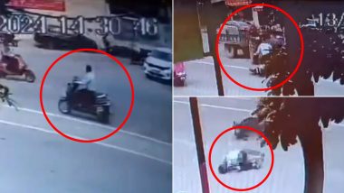 Meerut Hit-and-Run: Speeding Tractor Crashes Into Scooty, Flees; Shocking Video Surfaces