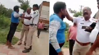 Hyderabad: Traffic SI Verbally Abuses, Slaps Truck Driver Over Parking Violation; Transferred After Video Goes Viral