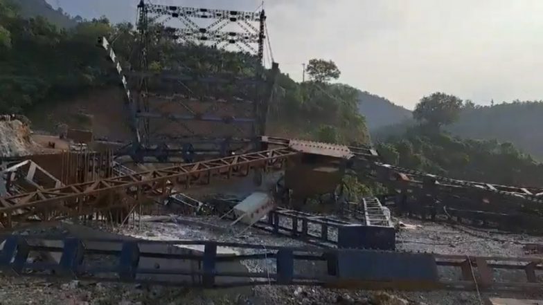 Uttarakhand: Under-Construction Signature Bridge Collapses Due to Excessive Weight in Rudraprayag (Watch Video)