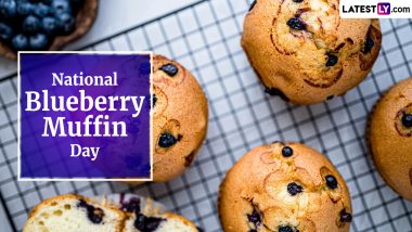 National Blueberry Muffin Day 2024 Recipe: How To Bake Delicious Blueberry Muffins at Home? Quick Guide To Enjoy Lip-Smacking Muffins