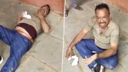 Madhya Pradesh: Video of Drunk School Teacher Lying on School Floor Claiming ‘Innocence’ in Mandsaur Goes Viral