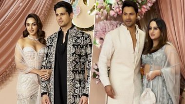 Anant Ambani-Radhika Merchant Sangeet Ceremony: Sidharth Malhotra-Kiara Advani, Varun Dhawan-Natasha Dalal Serve Couple Goals at the Celebrations (Watch Videos)