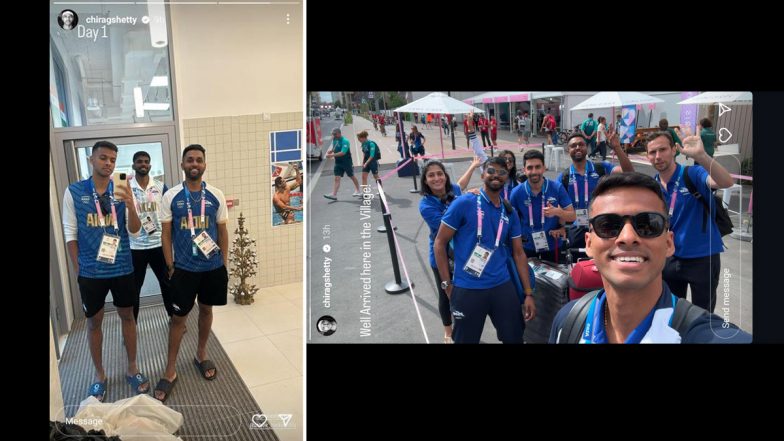 Ace Shuttler Chirag Shetty Shares Photos From Olympic Village As Indian Badminton Team Reaches Venue for Paris Olympics 2024 (See Pics)