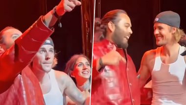 Justin Bieber Escorts Dulhe Raja Anant Ambani on Stage During His Performance; Heartwarming Video From Sangeet Ceremony Goes Viral – WATCH