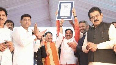 Madhya Pradesh Govt Plants 11 Lakh Trees in Single Day Under ‘Ek Ped Maa Ke Naam’ Campaign in Indore, Sets Guinness World Record (See Pics)