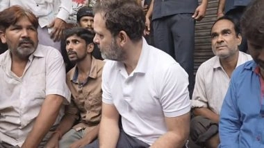 LoP Rahul Gandhi Meets Labourers, Street Vendors in Delhi; Accuses BJP for Their Pathetic Situation