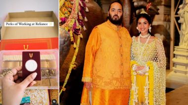 Anant Ambani-Radhika Merchant Wedding: Reliance Employees Receive Customised Gift Box With Silver Coin, Sweets, and More (Watch Video)