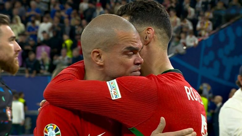 Cristiano Ronaldo Consoles Pepe After Defender Breaks Down in Tears Following Portugal’s Heartbreaking Exit From UEFA Euro 2024 (See Pics)