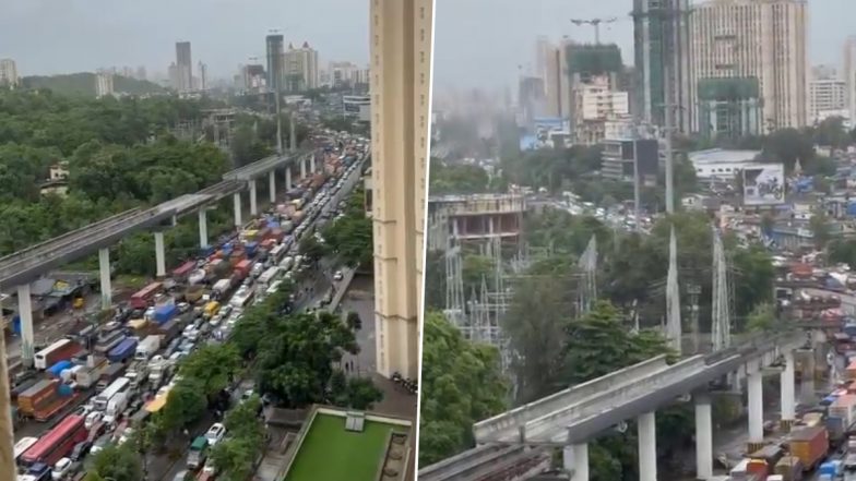 Thane Traffic Update: Commuters Caught in Traffic Snarls on Ghodbunder Road, Videos and Photos Show Massive Jam