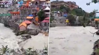 Alaknanda River Banks Excavation Creates Flood-Like Situation at Brahmakapal, Taptkund; Causes Scare Among Badrinath Devotees (Watch Video)