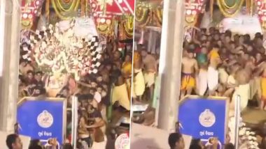 Odisha: Idol of Lord Balabhadra Falls on Servitors of Puri Jagannath Temple During Rath Yatra 'Pahandi' Ritual in Puri, Nine Injured (Watch Video)