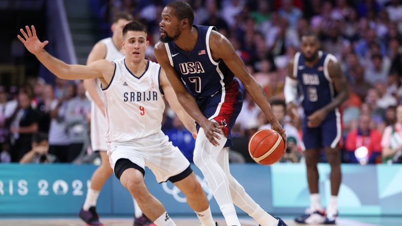 Paris Olympics 2024: Kevin Durant&rsquo;s Heroics Help USA Men&rsquo;s Basketball Team Beat Serbia 110&ndash;84 in Opening Game