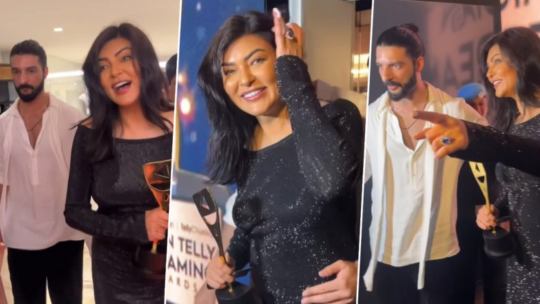 Rohman Shawl Shields Sushmita Sen From Crowd As She Takes Selfie With Fan at Awards Event (Watch Video)