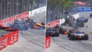 Massive Accident Late In The IndyCar Race 2024 At Toronto As Arrow McLaren Racer Patricio O’Ward Gets Hit By Multiple Cars After Spinning On Track (Watch Video)