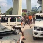 Ghaziabad: Kanwariyas Vandalise Police Jeep After It Enters Lane Reserved for Kanwar Yatris, Driver Arrested (Watch Video)