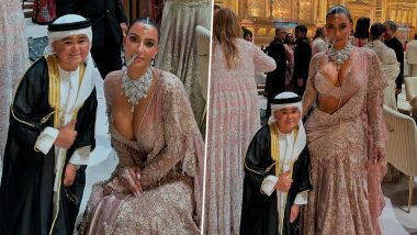 Anant Ambani-Radhika Merchant Wedding: Abdu Rozik and Kim Kardashian Exude Royalty As They Strike a Pose Together (View Pics)