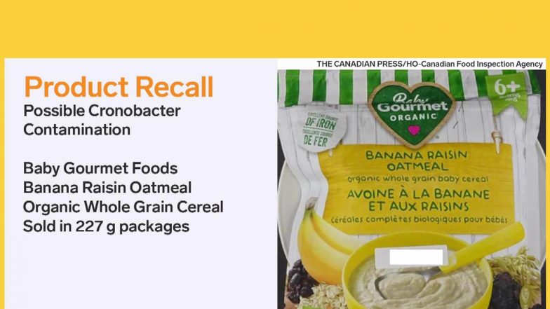 Baby Gourmet Food in Canada Recalls Banana Raisin Oatmeal Organic Whole Grain Cereal From In-Store and Online Retailers Over Possible Bacteria Contamination