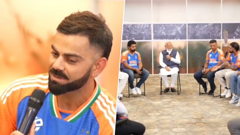 Virat Kohli Narrates His Thought Process During ICC T20 World Cup 2024 Final to Prime Minister Narendra Modi, Says ‘Had to Keep Ego Aside For Team’ (Watch Video)