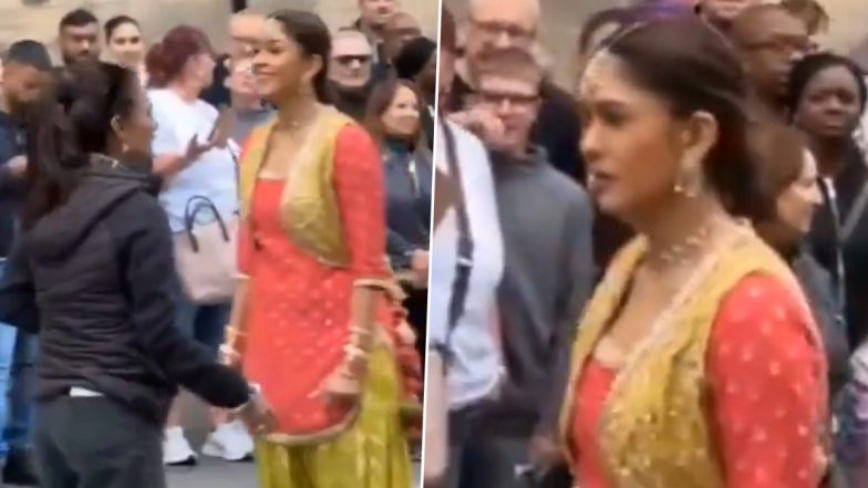 ‘Son of Sardaar 2’: Mrunal Thakur Unleashes Her Punjabi Avatar in This Leaked BTS Video From Her Upcoming Comedy Film Co-Starring Ajay Devgn