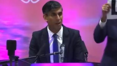 Rishi Sunak Concedes Defeat in UK General Elections 2024: YouTuber Niko Omilana Holds ‘L’ Behind UK PM During Speech (Watch Video)