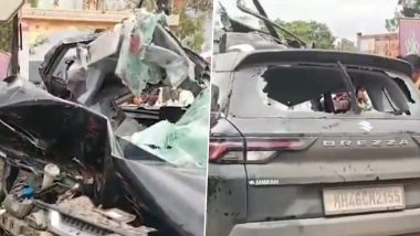 Pune Road Accident: 2 Dead, 15 Injured in Collision Between Car and Bus on Nagar Kalyan Highway (Watch Video)