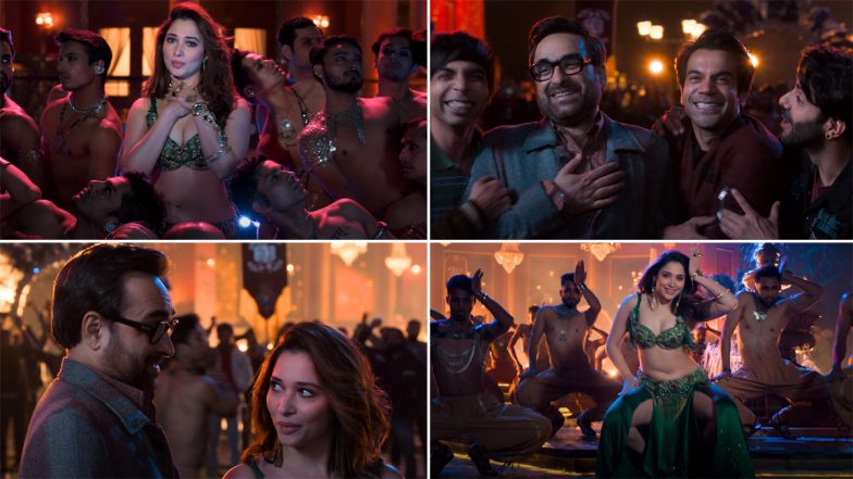 ‘Stree 2’ Song ‘Aaj Ki Raat’: Tamannaah Bhatia’s Electrifying Dance Moves Are Highlight of This Sizzling Track Co-Starring Rajkummar Rao and Pankaj Tripathi (Watch Video)