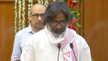 Hemant Soren Oath Ceremony: JMM Executive President Takes Oath As 13th Chief Minister of Jharkhand (Watch Video)