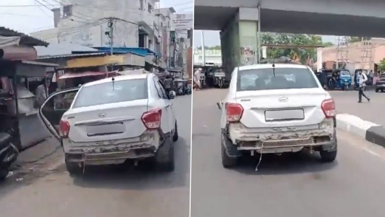 Patiala Rash Driving: Viral Video Shows Two Youngsters Hitting Vehicles and People With Their Car, Accused Arrested After Long Chase