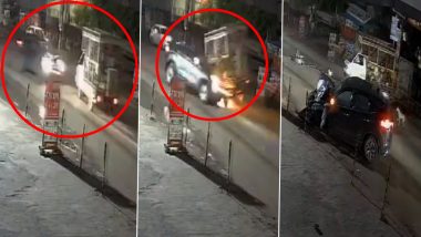 Pune SUV Crash: Saurabh Gaikwad, Son of Sharad Pawar’s Party Leader Bandu Gaikwad, Allegedly Rams Car Into Poultry Tempo While Driving on Wrong Side; 3 Injured