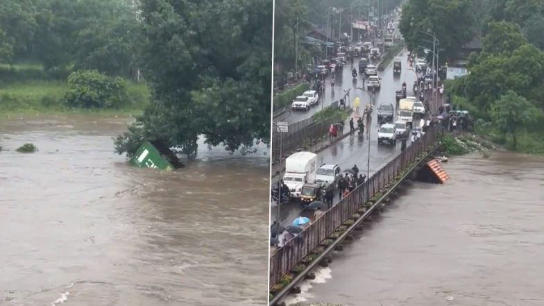 Pune Rains: Heavy Downpour Causes Indrayani River To Overflow, Washing Away Large Container (Watch Video)