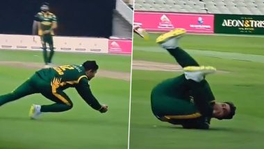 44-Year-Old Abdul Razzaq Takes A Diving Catch During Pakistan Champions vs West Indies Champions WCL 2024 T20 Match (Watch Video)