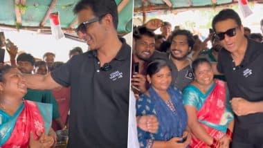 Sonu Sood Visits Social Media Sensation Kumari Aunty's Roadside Food Stall in Hyderabad; Actor Writes 'Uplift and Empower' (Watch Video)