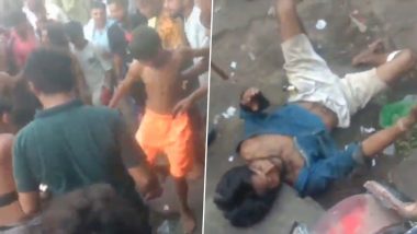 Muzaffarnagar: Mentally-Challenged Man Mercilessly Thrashed by Kanwariyas for Waving Stick, UP Policeman Saves His Life (Watch Video)