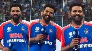 Rohit Sharma in Splits After Presenter Gaurav Kapur Asks Him Question With Reference to His Viral &lsquo;Koi Bhi Garden Mein Nahi Ghumega&rsquo; Remark During India&rsquo;s T20 World Cup 2024 Celebrations (Watch Video)