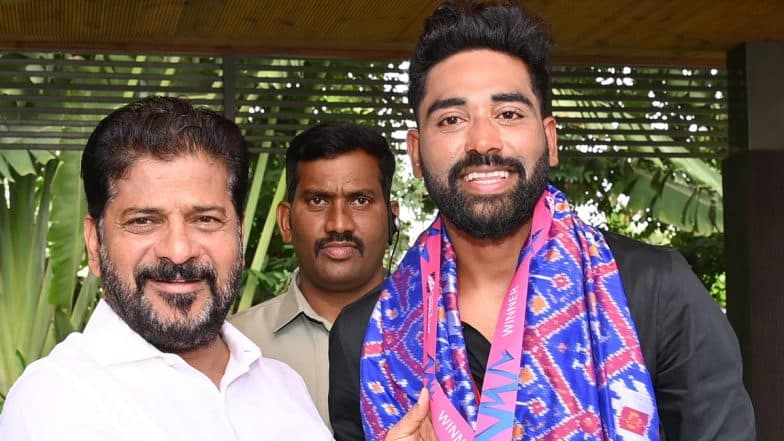 CM of Telangana Revanth Reddy Announces Residential Plot, Government Job for Mohammed Siraj 