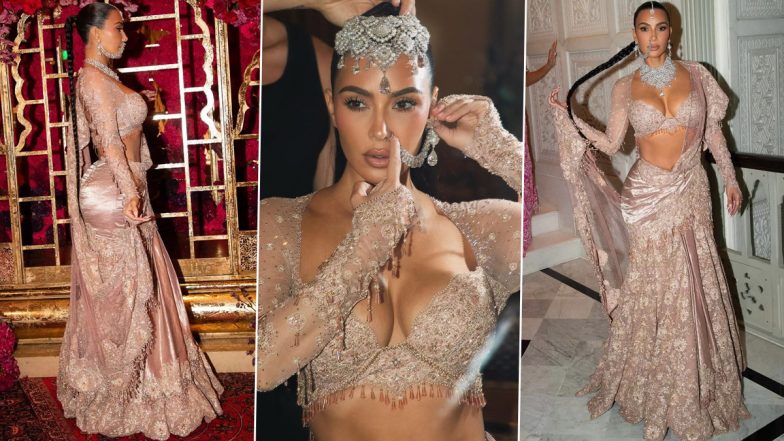 Kim Kardashian Shares Stunning Pic in Traditional Attire From India Visit; Khloe Kardashian Reacts