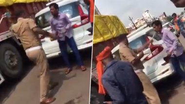 Lucknow: Traffic Sub-Inspector Assaults Taxi Driver With Stick Over Wrongful Parking, Suspended After Video Goes Viral