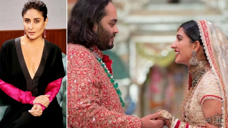 ‘Sending Lots of Love’ Kareena Kapoor Sends Heartfelt Wishes to Newlyweds Anant Ambani and Radhika Merchant (View Pic)