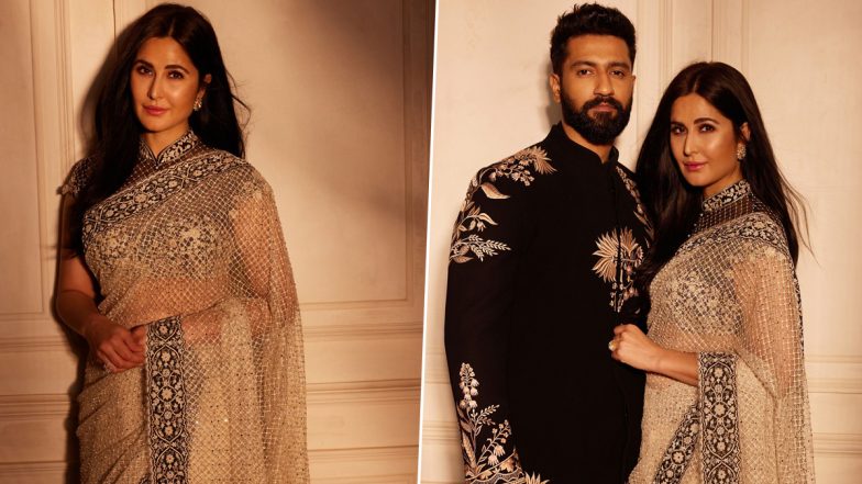 Katrina Kaif’s Ethereal Saree and Vicky Kaushal’s Black Sherwani Are Sunday Goals (See Pics)