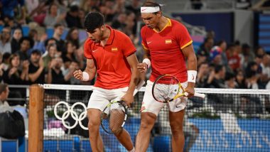 Paris Olympics 2024: Rafael Nadal-Carlos Alcaraz Register First Win in Tennis Men’s Doubles Match, Defeat Argentina’s Maximo Gonzalez and Andres Molteni