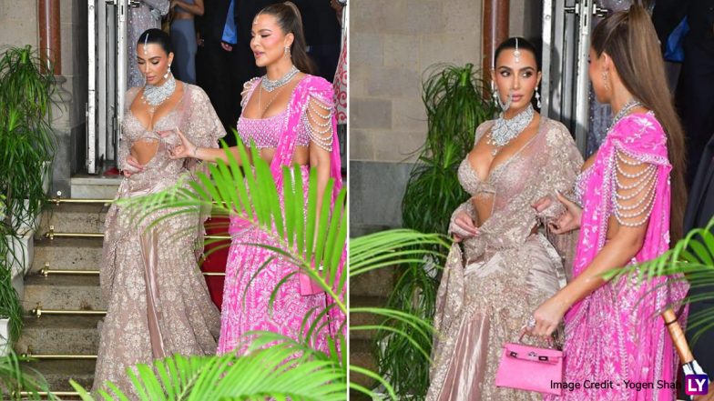 Kim Kardashian and Sister Khloé Kardashian Embrace Their Inner ‘Desi Girls’ in Bold and Stunning Indian Lehengas (Watch Video)